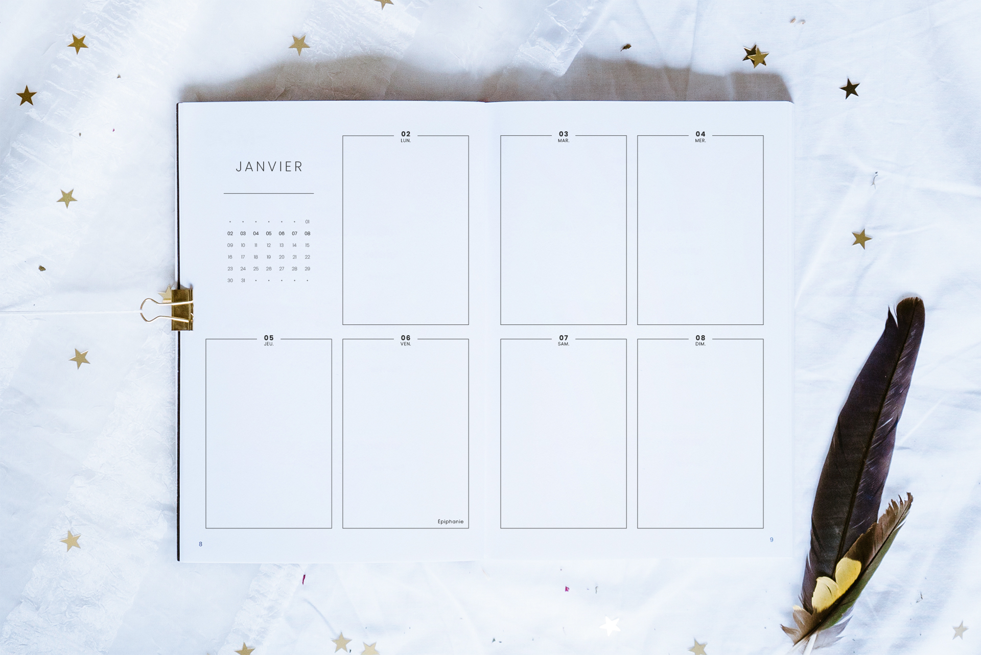 Semainier simple design minimaliste